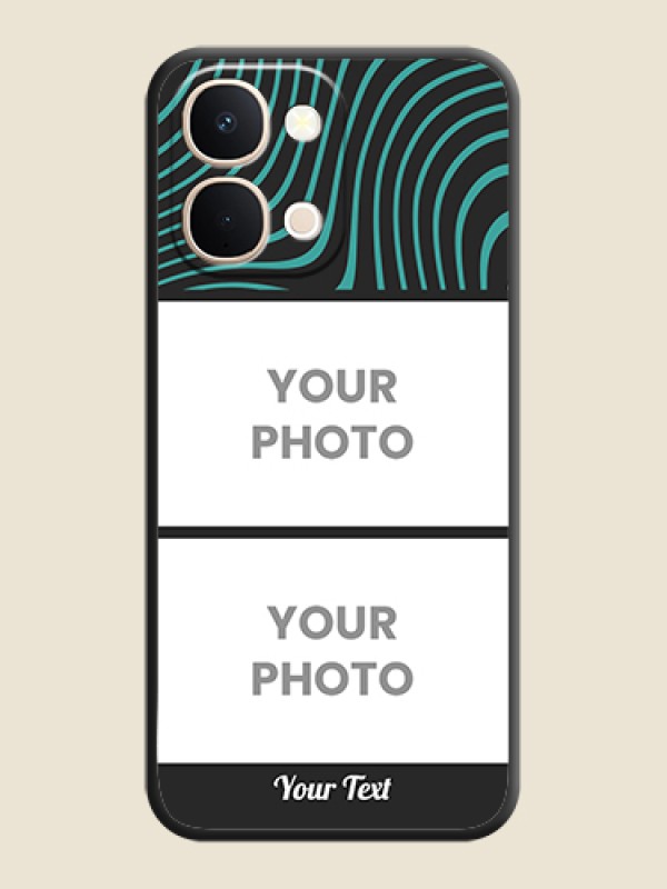 Custom Wave Pattern with 2 Image Holder On Space Black Custom Soft Matte Mobile Back Cover - iQOO Z11X 5G - alternate view