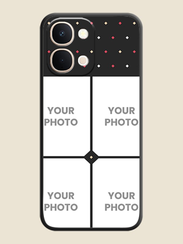 Custom Multicolor Dotted Pattern with 4 Image Holder On Space Black Custom Soft Matte Mobile Back Cover - iQOO Z11X 5G - alternate view