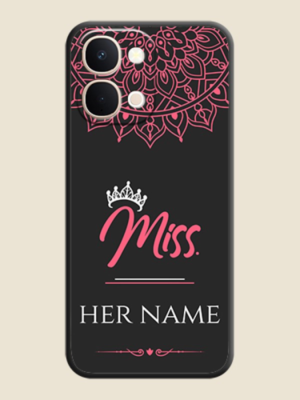 Custom Mrs Name with Floral Design On Space Black Custom Soft Matte Mobile Back Cover - iQOO Z11X 5G - alternate view
