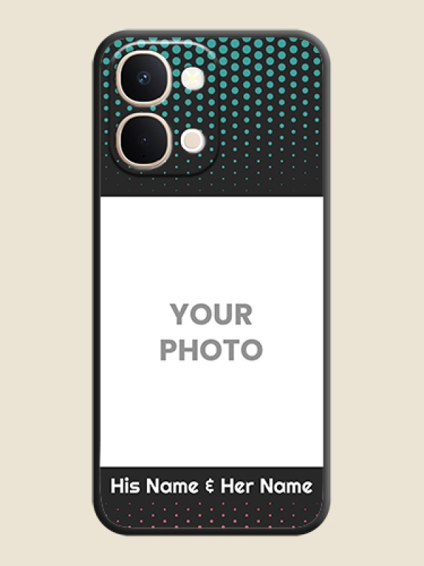 Custom Faded Dots with Grunge Photo Frame and Text On Space Black Custom Soft Matte Mobile Back Cover - iQOO Z11X 5G - alternate view