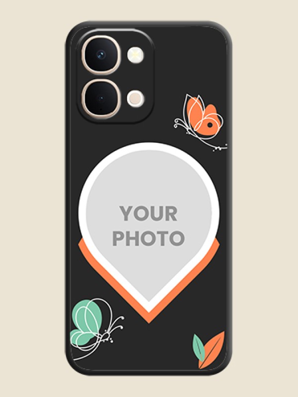 Custom Upload Pic With Simple Butterly Design On Space Black Custom Soft Matte Mobile Back Cover - iQOO Z11X 5G - alternate view