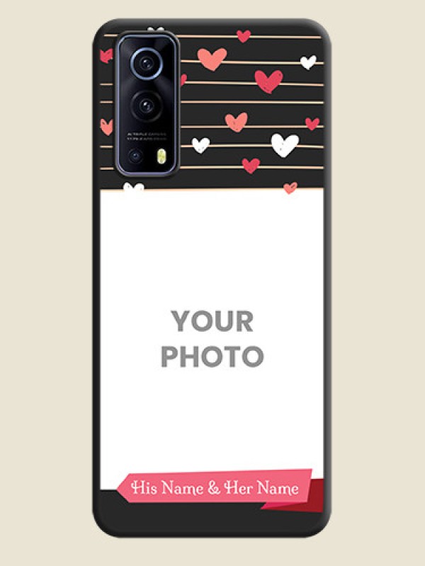 Custom Love Pattern with Name on Pink Ribbon  on Photo on Space Black Soft Matte Back Cover - iQOO Z3 5G - alternate view