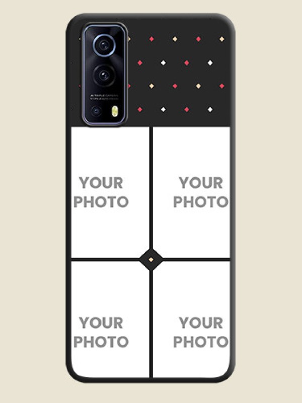 Custom Multicolor Dotted Pattern with 4 Image Holder on Space Black Custom Soft Matte Phone Cases - iQOO Z3 5G - alternate view