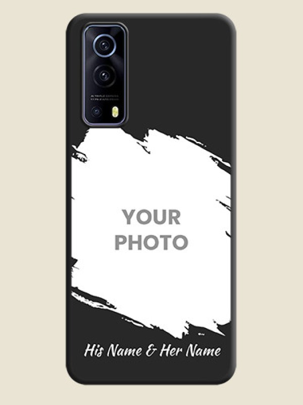 Custom Grunge Brush Strokes on Photo on Space Black Soft Matte Back Cover - iQOO Z3 5G - alternate view