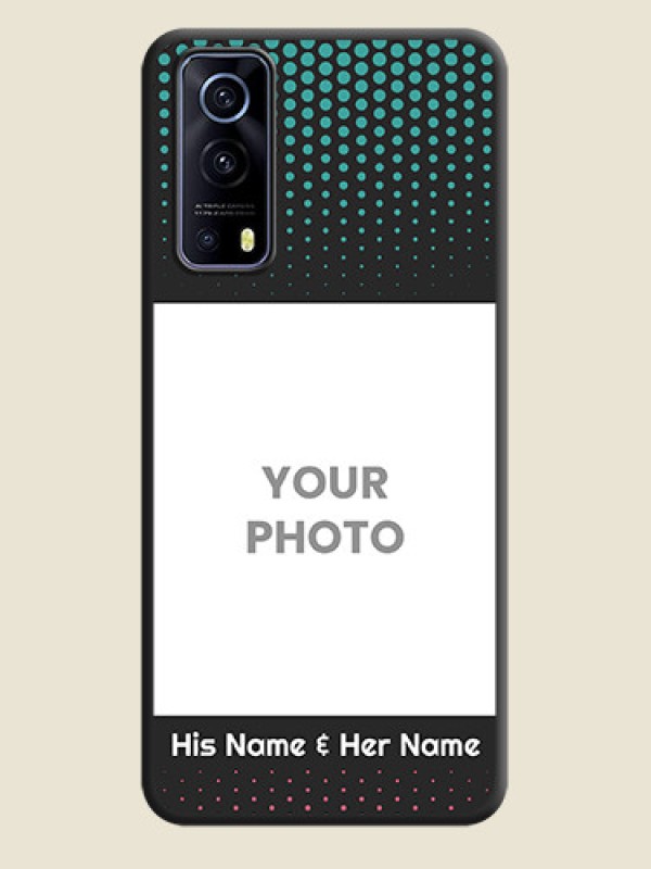 Custom Faded Dots with Grunge Photo Frame and Text on Space Black Custom Soft Matte Phone Cases - iQOO Z3 5G - alternate view