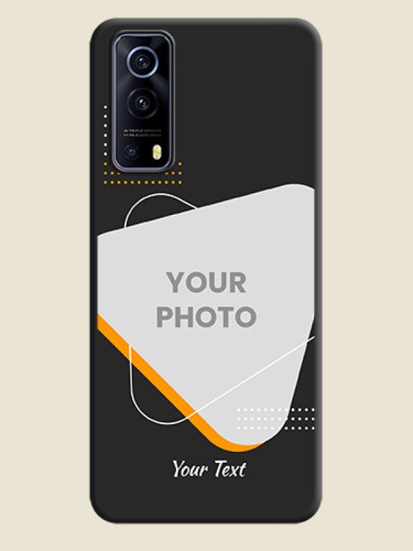 Custom Yellow Triangle on Photo on Space Black Soft Matte Phone Cover - iQOO Z3 5G - alternate view