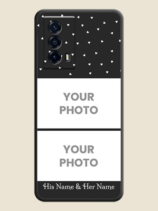 Custom Miniature Love Symbols with Name on Space Black Custom Soft Matte Back Cover - iQOO Z5 5G - alternate view