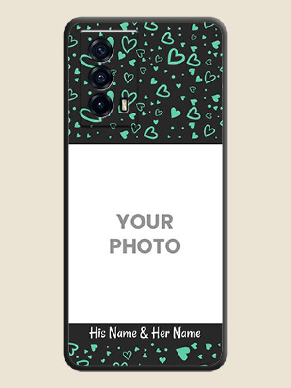 Custom Sea Green Indefinite Love Pattern on Photo on Space Black Soft Matte Mobile Cover - iQOO Z5 5G - alternate view