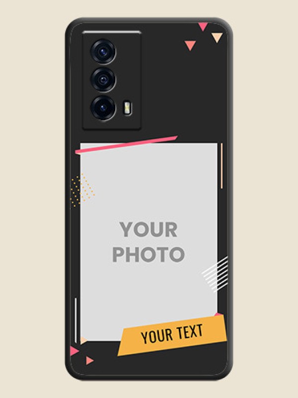 Custom Photo Frame with Triangle Small Dots on Photo on Space Black Soft Matte Back Cover - iQOO Z5 5G - alternate view
