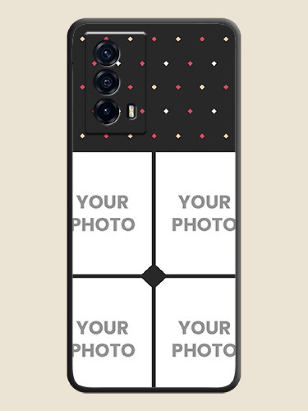 Custom Multicolor Dotted Pattern with 4 Image Holder on Space Black Custom Soft Matte Phone Cases - iQOO Z5 5G - alternate view