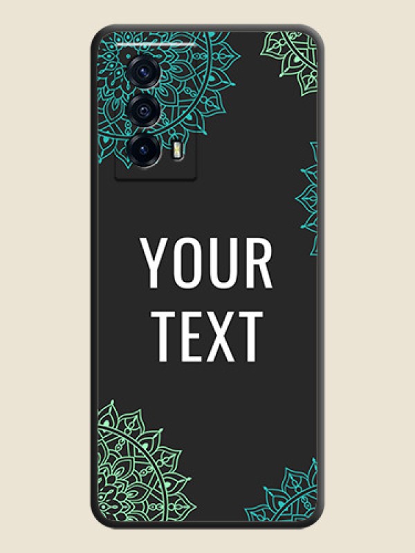 Custom Your Name with Floral Design on Space Black Custom Soft Matte Back Cover - iQOO Z5 5G - alternate view