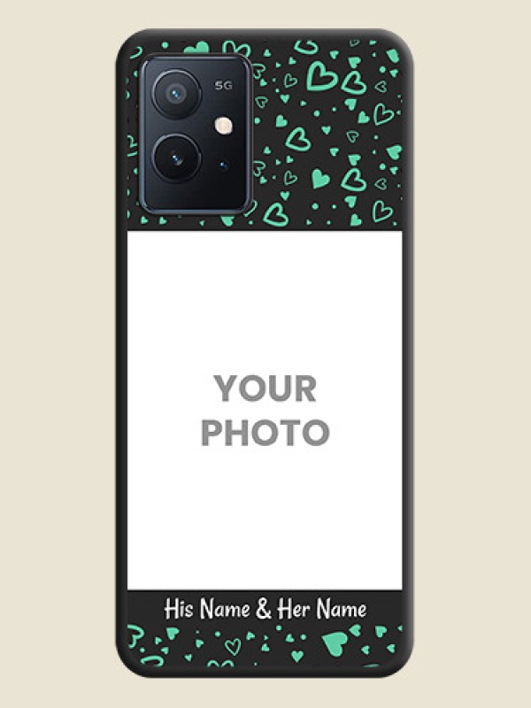 Custom Sea Green Indefinite Love Pattern on Photo on Space Black Soft Matte Mobile Cover - iQOO Z6 5G - alternate view