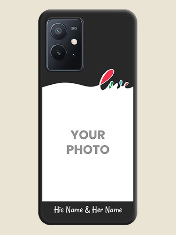 Custom Fall in Love Pattern with Picture on Photo on Space Black Soft Matte Mobile Case - iQOO Z6 5G - alternate view