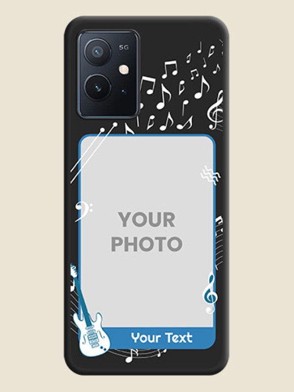 Custom Musical Theme Design with Text on Photo on Space Black Soft Matte Mobile Case - iQOO Z6 5G - alternate view