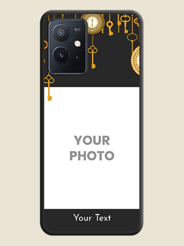 Custom Decorative Design with Text on Space Black Custom Soft Matte Back Cover - iQOO Z6 5G - alternate view
