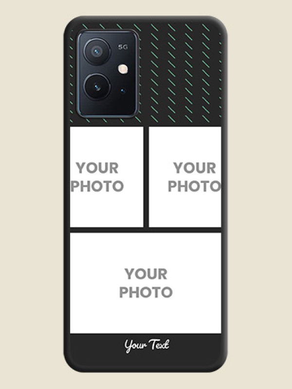 Custom Cross Dotted Pattern with 2 Image Holder  on Personalised Space Black Soft Matte Cases - iQOO Z6 5G - alternate view