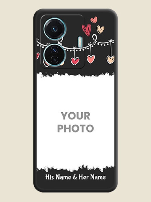 Custom Pink Love Hangings with Name on Space Black Custom Soft Matte Phone Cases - iQOO Z6 Pro 5G - alternate view