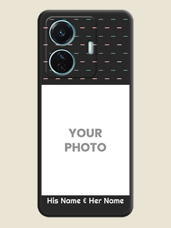 Custom Line Pattern Design with Text on Space Black Custom Soft Matte Phone Back Cover - iQOO Z6 Pro 5G - alternate view