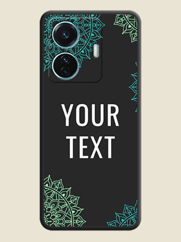 Custom Your Name with Floral Design on Space Black Custom Soft Matte Back Cover - iQOO Z6 Pro 5G - alternate view
