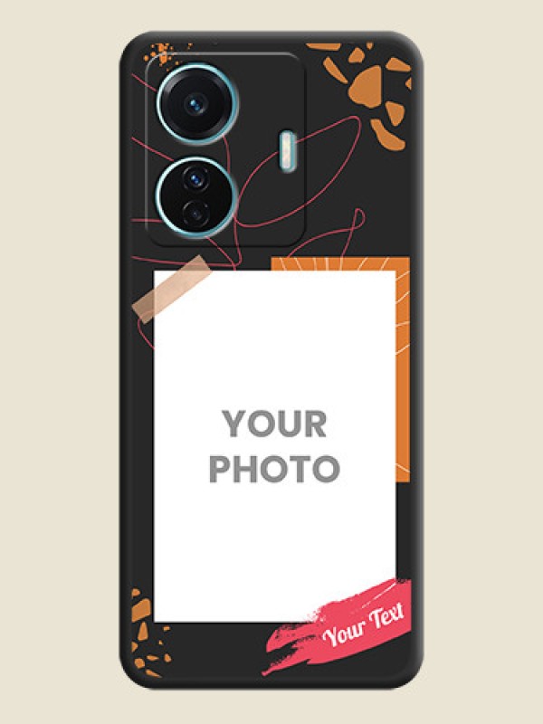 Custom Orange Photo Frame on Space Black Custom Soft Matte Phone Back Cover - iQOO Z6 Pro 5G - alternate view