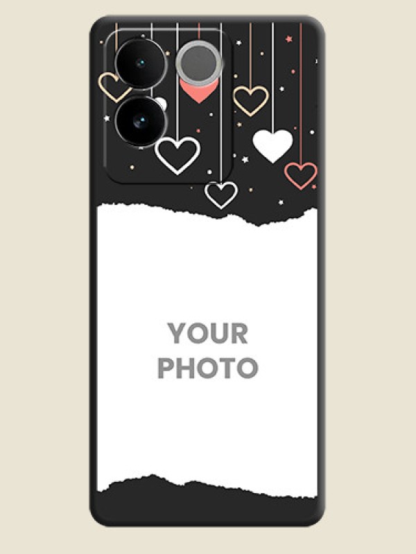 Custom Love Hangings with Splash Wave Picture on Space Black Custom Soft Matte Phone Back Cover - iQOO Z7 Pro 5G - alternate view