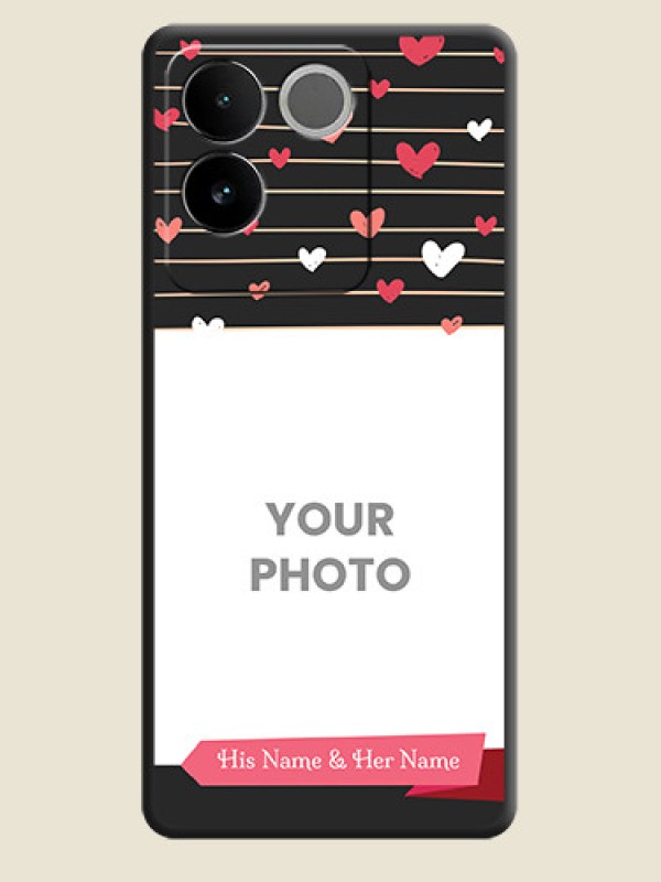 Custom Love Pattern with Name on Pink Ribbon - Photo on Space Black Soft Matte Back Cover - iQOO Z7 Pro 5G - alternate view
