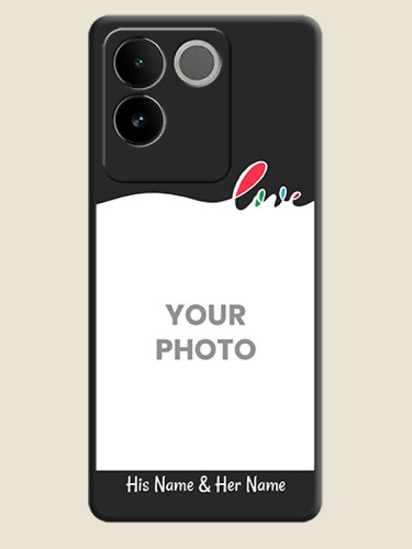 Custom Fall in Love Pattern with Picture - Photo on Space Black Soft Matte Mobile Case - iQOO Z7 Pro 5G - alternate view