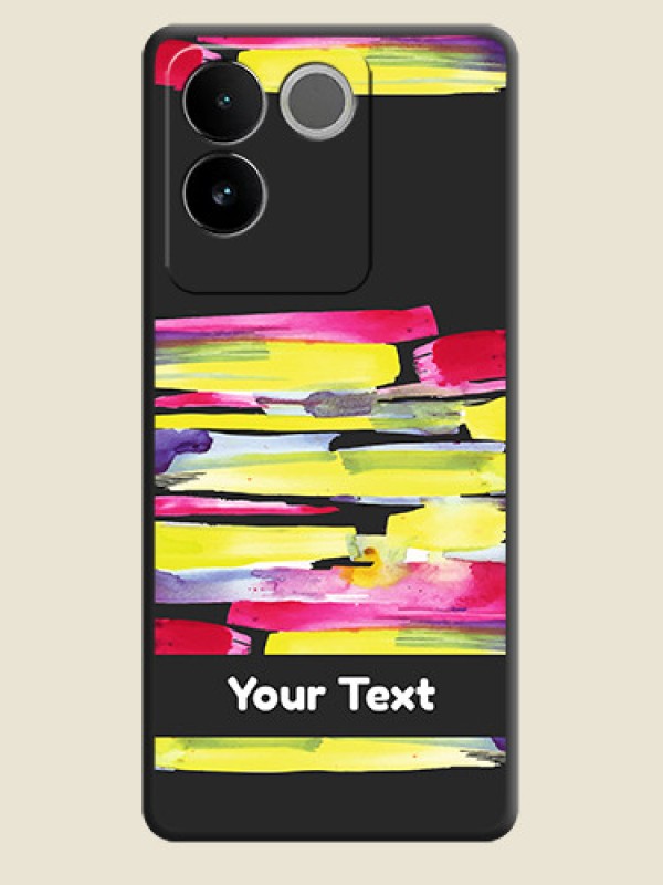 Custom Brush Coloured on Space Black Personalized Soft Matte Phone Covers - iQOO Z7 Pro 5G - alternate view
