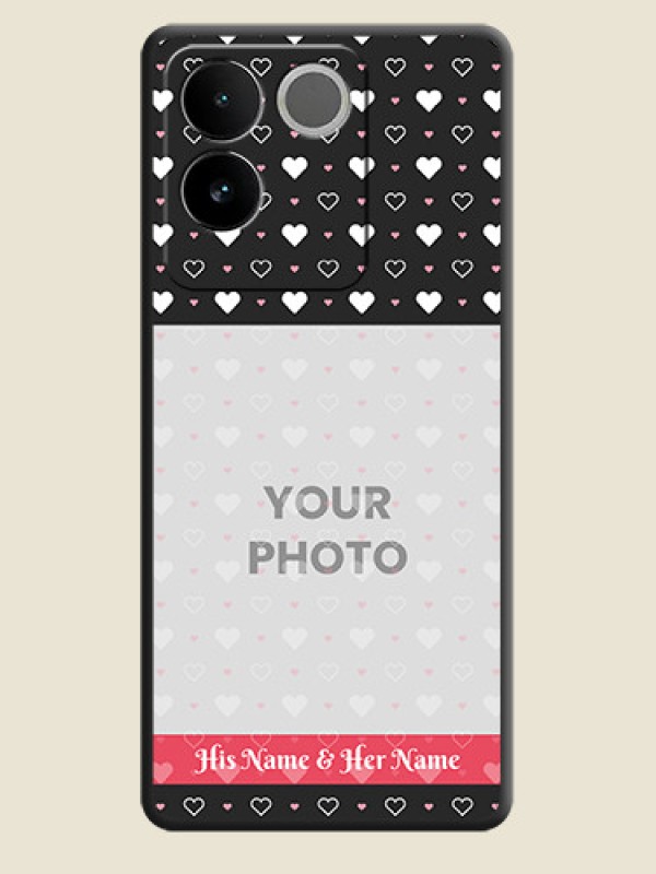 Custom White Color Love Symbols with Text Design - Photo on Space Black Soft Matte Phone Cover - iQOO Z7 Pro 5G - alternate view