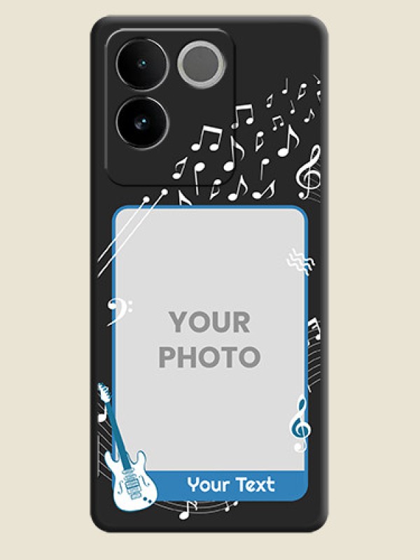Custom Musical Theme Design with Text - Photo on Space Black Soft Matte Mobile Case - iQOO Z7 Pro 5G - alternate view