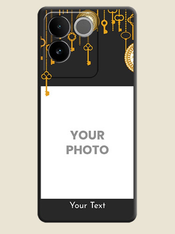 Custom Decorative Design with Text on Space Black Custom Soft Matte Back Cover - iQOO Z7 Pro 5G - alternate view
