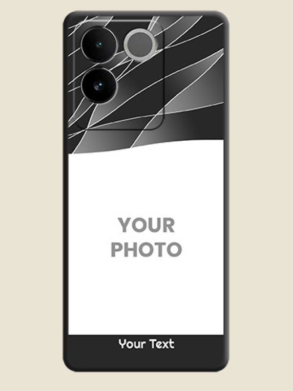 Custom Mixed Wave Lines - Photo on Space Black Soft Matte Mobile Cover - iQOO Z7 Pro 5G - alternate view