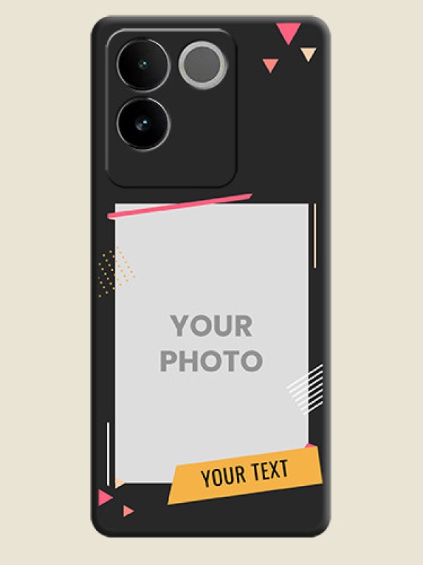 Custom Photo Frame with Triangle Small Dots - Photo on Space Black Soft Matte Back Cover - iQOO Z7 Pro 5G - alternate view