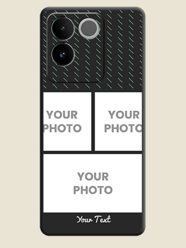 Custom Cross Dotted Pattern with 2 Image Holder on Personalised Space Black Soft Matte Cases - iQOO Z7 Pro 5G - alternate view