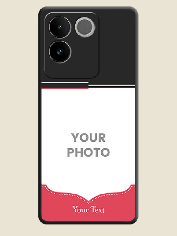Custom Classic Plain Design with Name - Photo on Space Black Soft Matte Phone Cover - iQOO Z7 Pro 5G - alternate view
