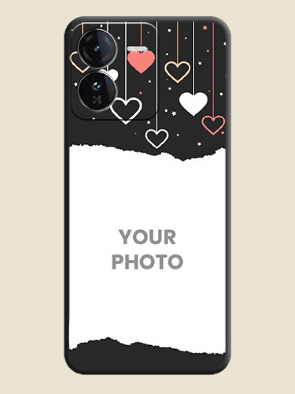 Custom Love Hangings with Splash Wave Picture On Space Black Custom Soft Matte Mobile Back Cover - iQOO Z9 5G - alternate view