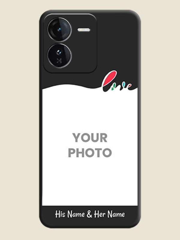 Custom Fall in Love Pattern with Picture on Photo On Space Black Custom Soft Matte Mobile Back Cover - iQOO Z9 5G - alternate view