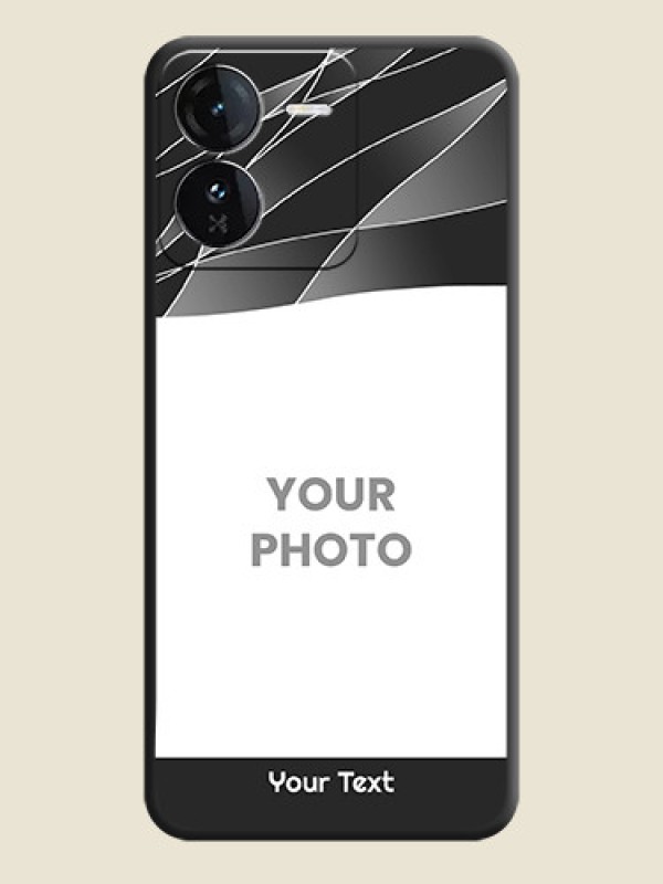 Custom Mixed Wave Lines on Photo On Space Black Custom Soft Matte Mobile Back Cover - iQOO Z9 5G - alternate view