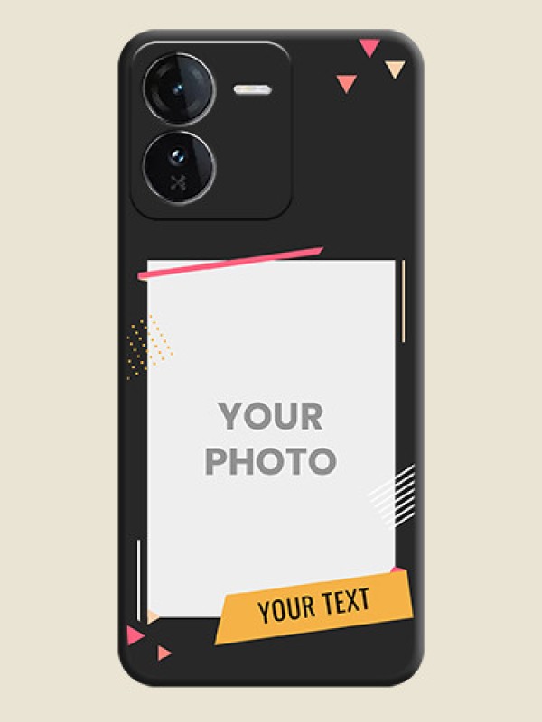 Custom Photo Frame with Triangle Small Dots on Photo On Space Black Custom Soft Matte Mobile Back Cover - iQOO Z9 5G - alternate view
