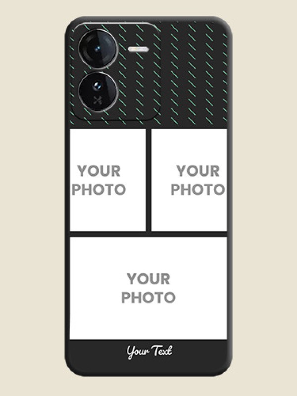 Custom Cross Dotted Pattern with 2 Image Holder On Space Black Custom Soft Matte Mobile Back Cover - iQOO Z9 5G - alternate view