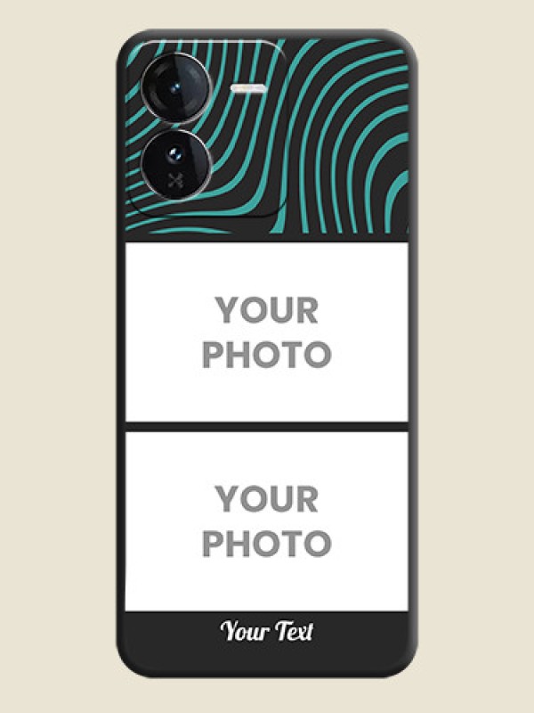 Custom Wave Pattern with 2 Image Holder On Space Black Custom Soft Matte Mobile Back Cover - iQOO Z9 5G - alternate view