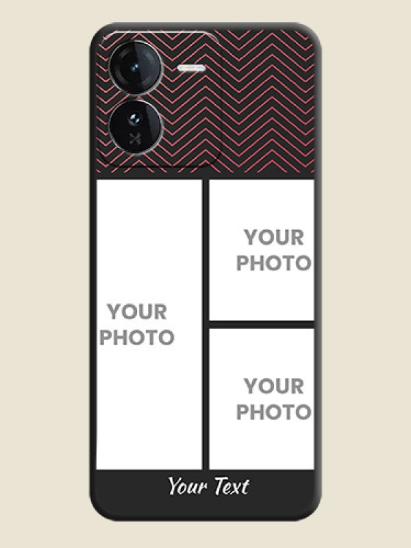 Custom Wave Pattern with 3 Image Holder On Space Black Custom Soft Matte Mobile Back Cover - iQOO Z9 5G - alternate view