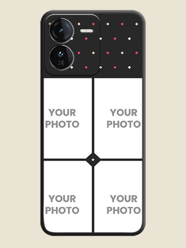 Custom Multicolor Dotted Pattern with 4 Image Holder On Space Black Custom Soft Matte Mobile Back Cover - iQOO Z9 5G - alternate view