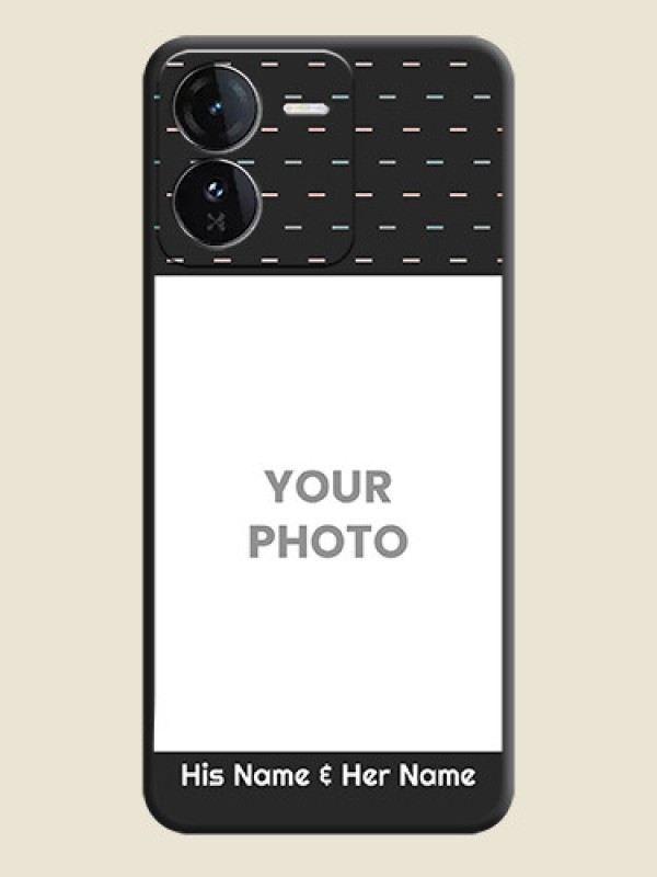 Custom Line Pattern Design with Text On Space Black Custom Soft Matte Mobile Back Cover - iQOO Z9 5G - alternate view