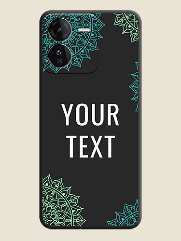 Custom Your Name with Floral Design On Space Black Custom Soft Matte Mobile Back Cover - iQOO Z9 5G - alternate view