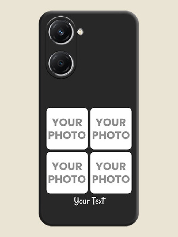 Custom Floral Art with 6 Image Holder on Photo On Space Black Custom Soft Matte Mobile Back Cover - iQOO Z9 Lite 5G - alternate view