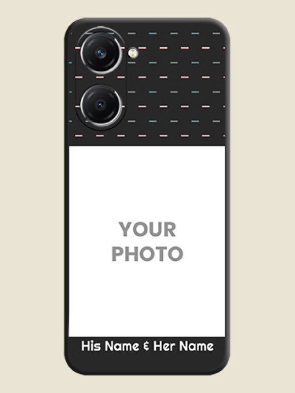 Custom Line Pattern Design with Text On Space Black Custom Soft Matte Mobile Back Cover - iQOO Z9 Lite 5G - alternate view
