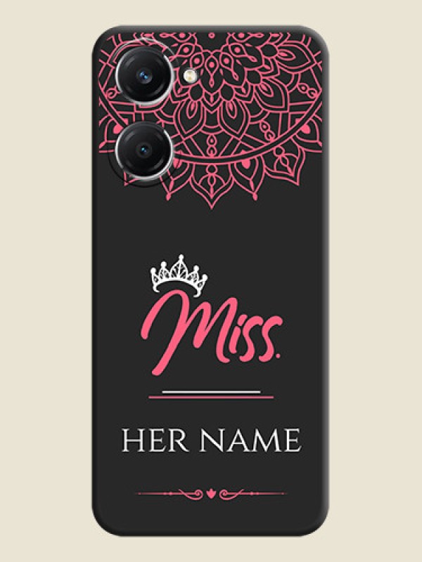 Custom Mrs Name with Floral Design On Space Black Custom Soft Matte Mobile Back Cover - iQOO Z9 Lite 5G - alternate view