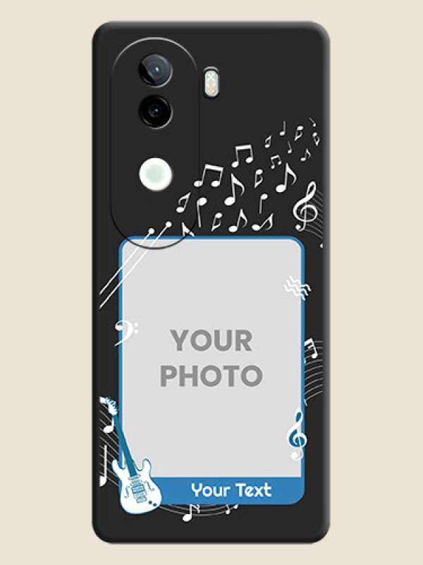 Custom Musical Theme Design with Text on Photo On Space Black Custom Soft Matte Mobile Back Cover - iQOO Z9s 5G - alternate view