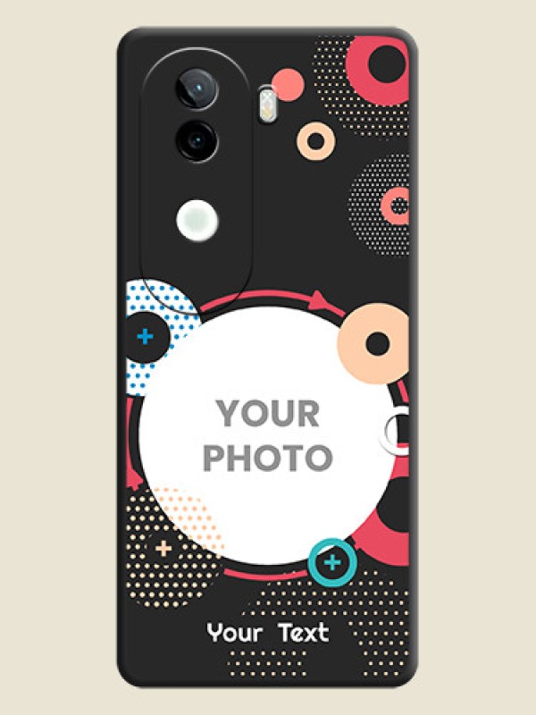 Custom Multicoloured Round Image On Space Black Custom Soft Matte Mobile Back Cover - iQOO Z9s 5G - alternate view